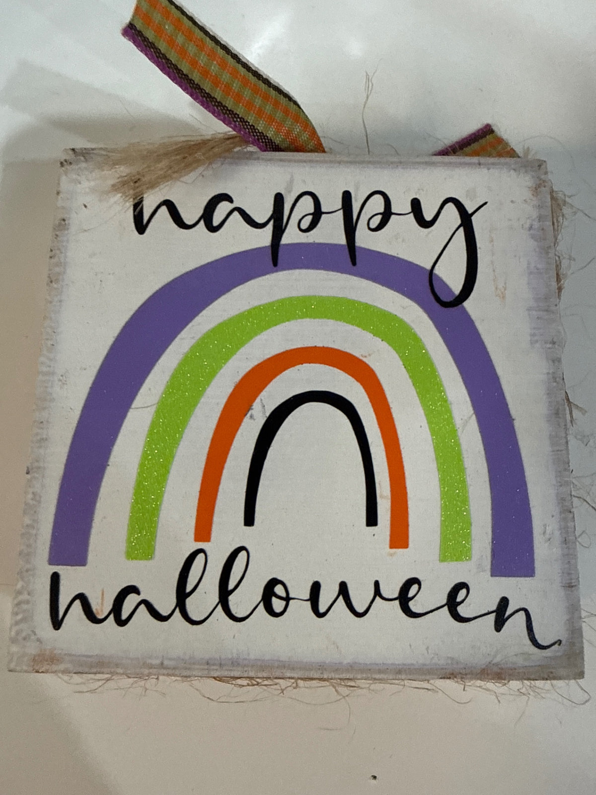 Halloween Sign - White, Purple, Green, Orange, Black - Unknown