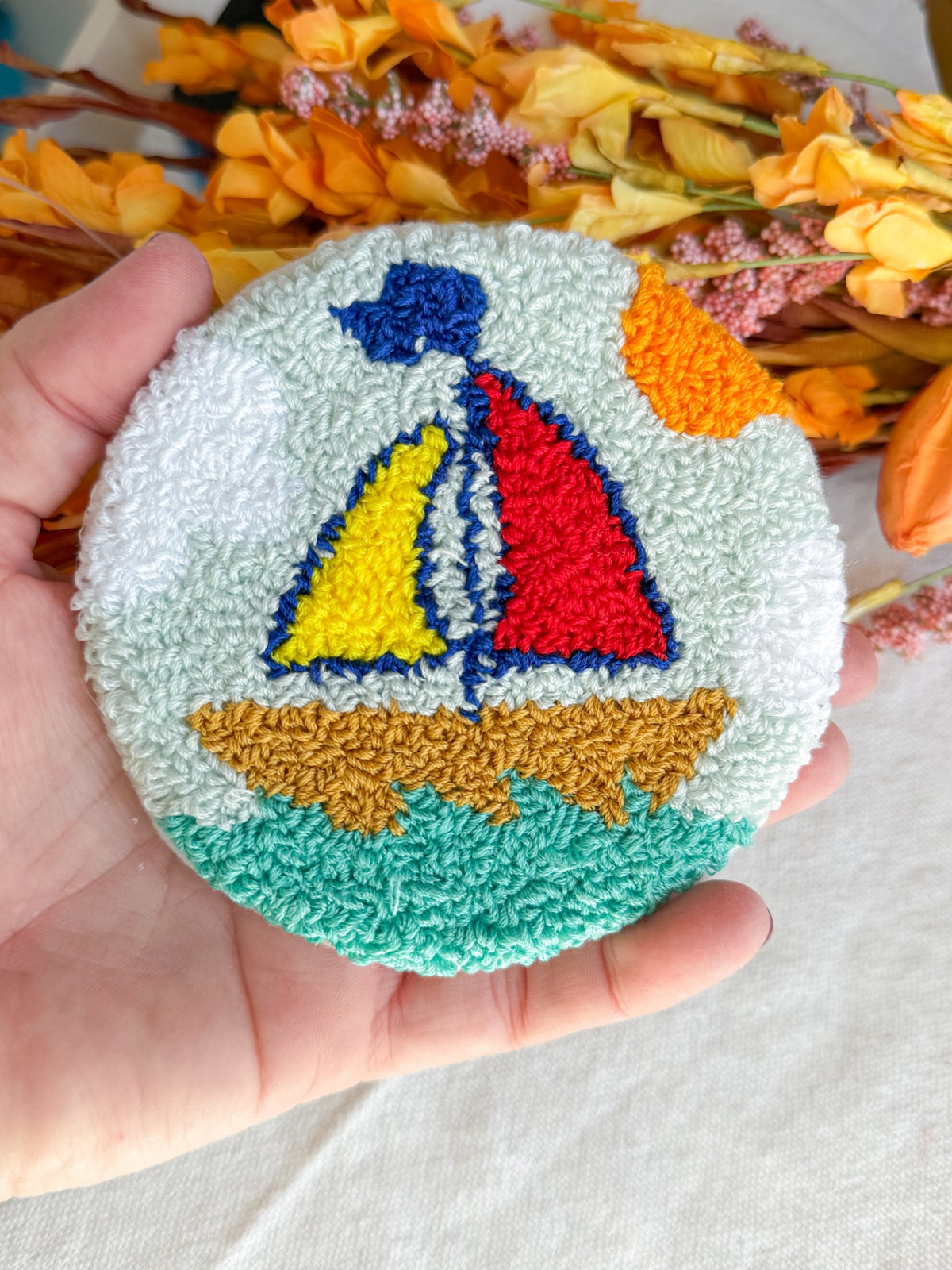 Sailboat Mug Rug Coaster