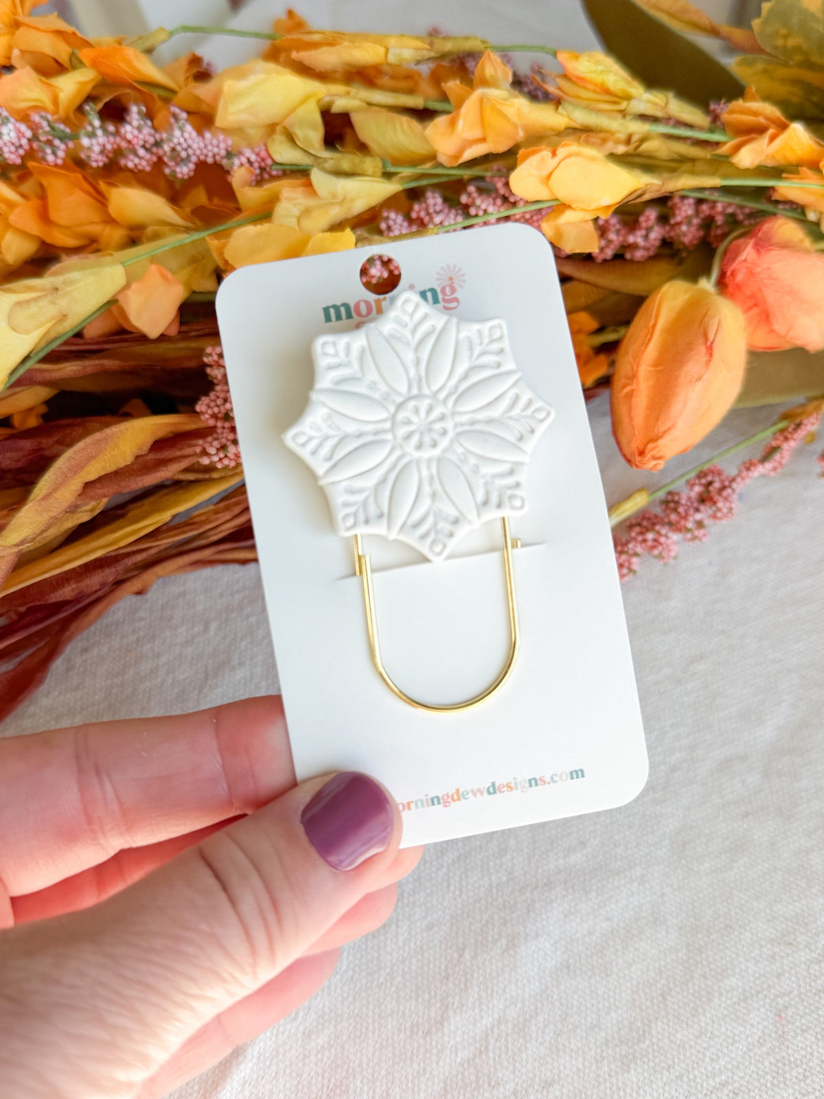 Scandinavian Snowflake Paperclip Bookmark
