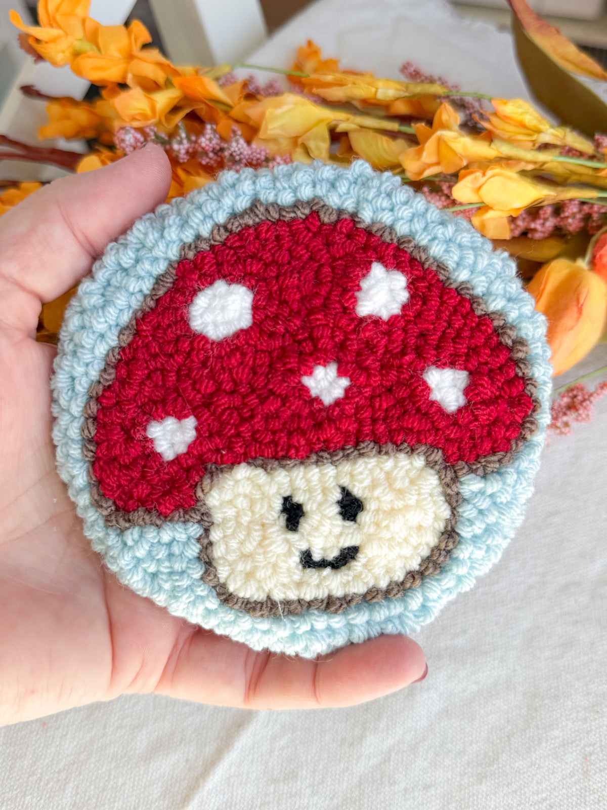 Cutie Mushroom Mug Rug Coaster