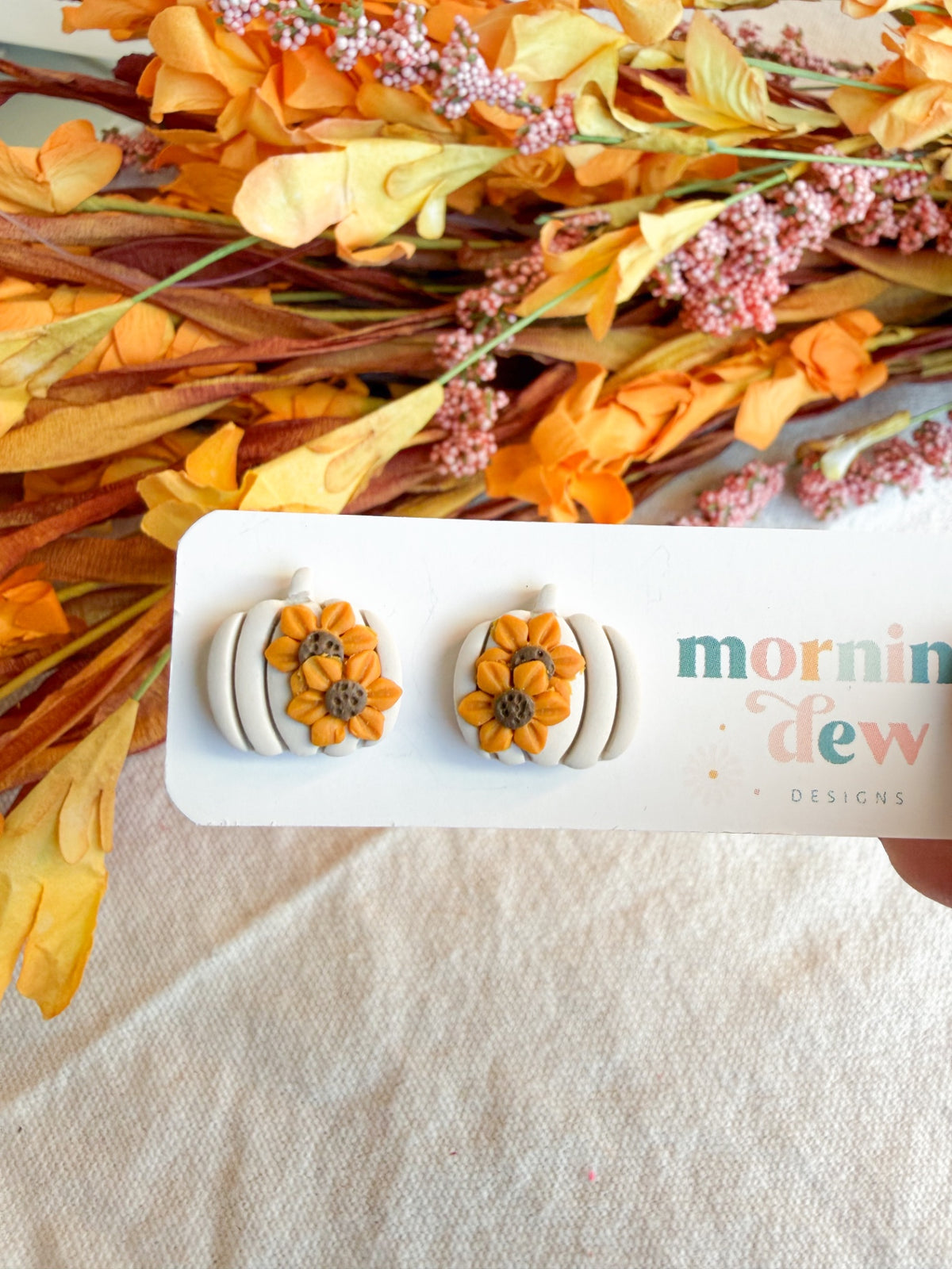 Sunflower Pumpkin Studs