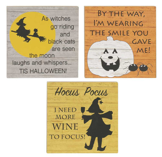 Hocus Pocus Halloween Blocks – 3 Assorted Designs