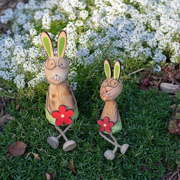 Wooden Sitting Rabbits