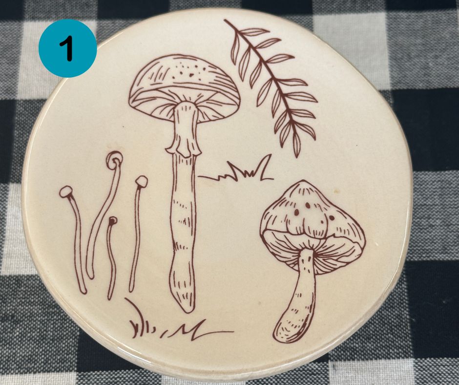 Ceramic Mushroom Footed Trinket Dish