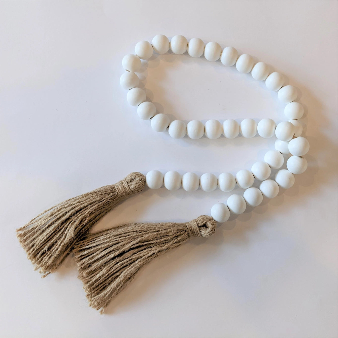 Wood Bead Garlands - White