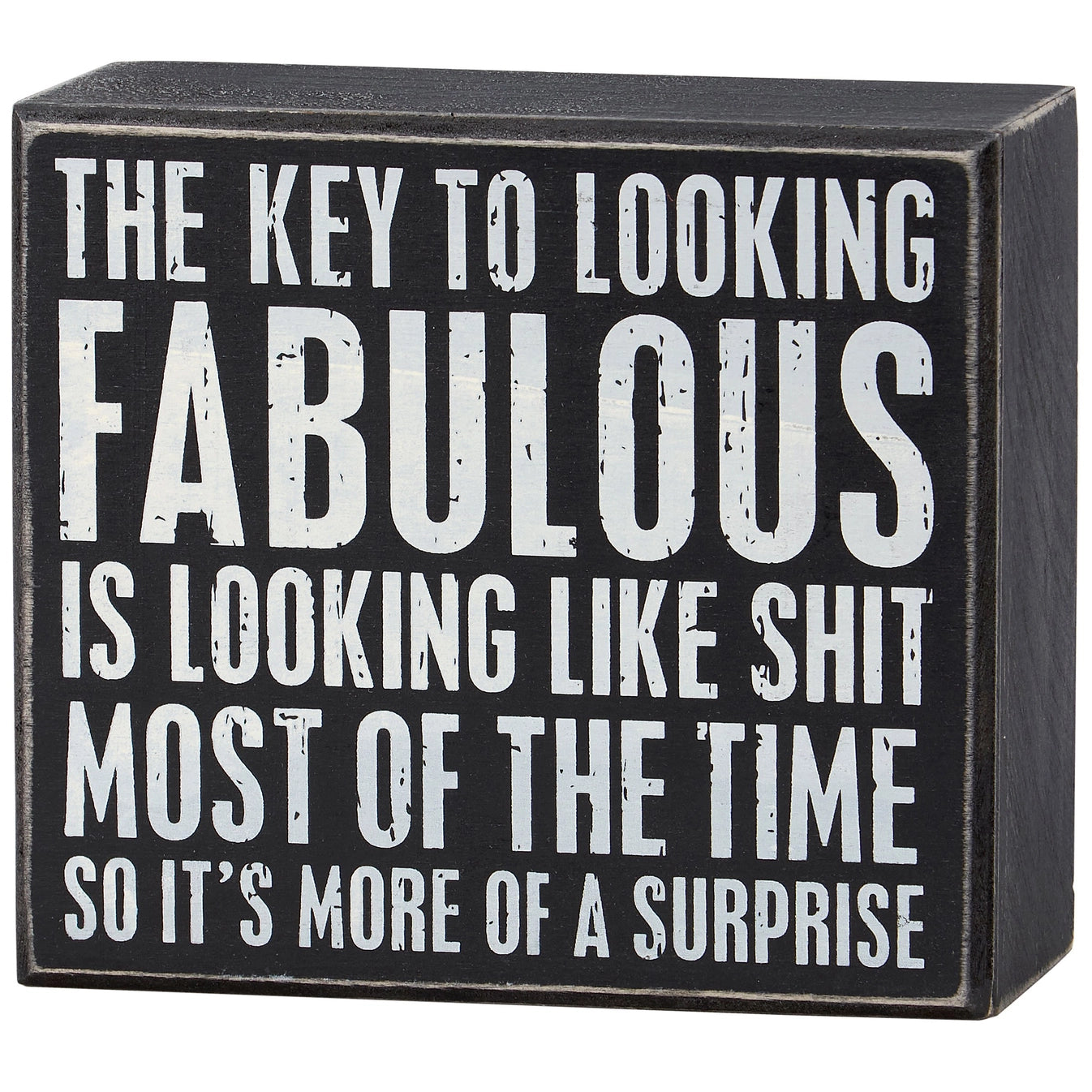 The Key To Looking Fabulous Box Sign