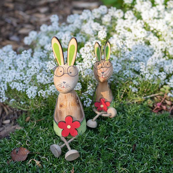 Wooden Sitting Rabbits