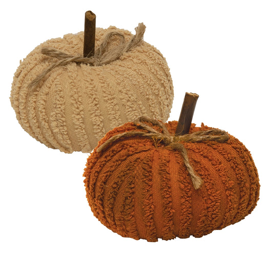 Mini Chenille Pumpkin – Cream