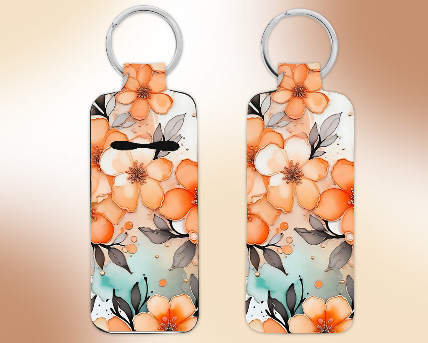 Hawaiian Floral Chapstick / Lip Balm Keychain