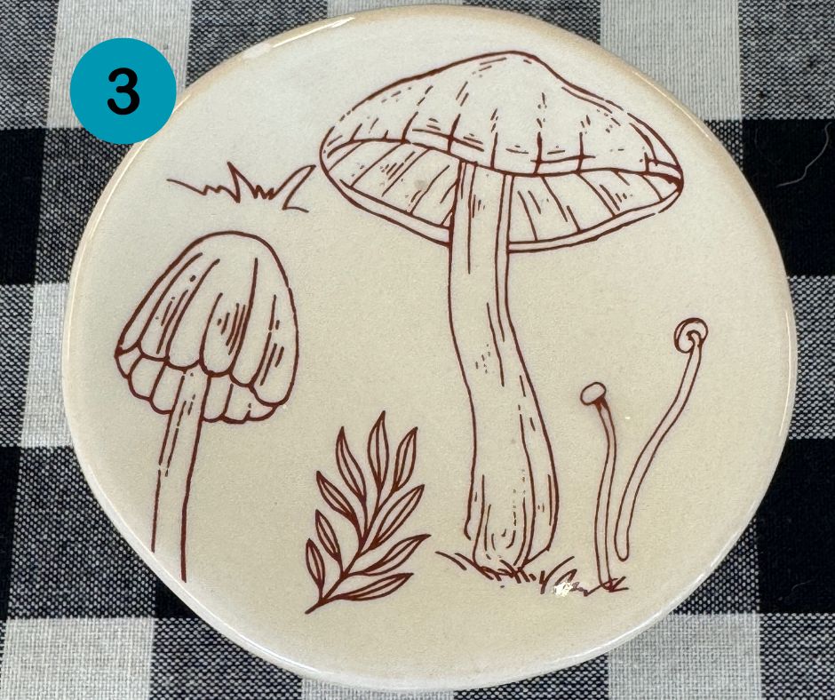 Ceramic Mushroom Footed Trinket Dish