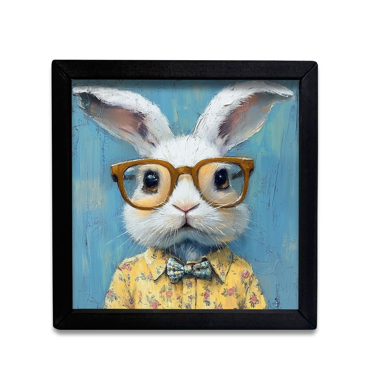 Yellow Shirt Bunny Framed Wall Art 12x12