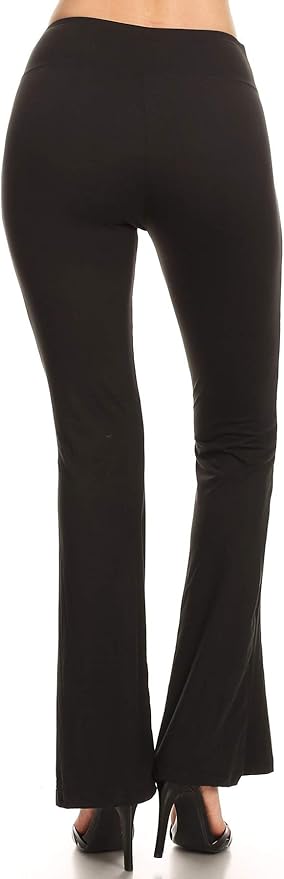 Leggings Depot Women's High Waist Flared Casual, Work, Lounge Palazzo Pants-Wide Leg
