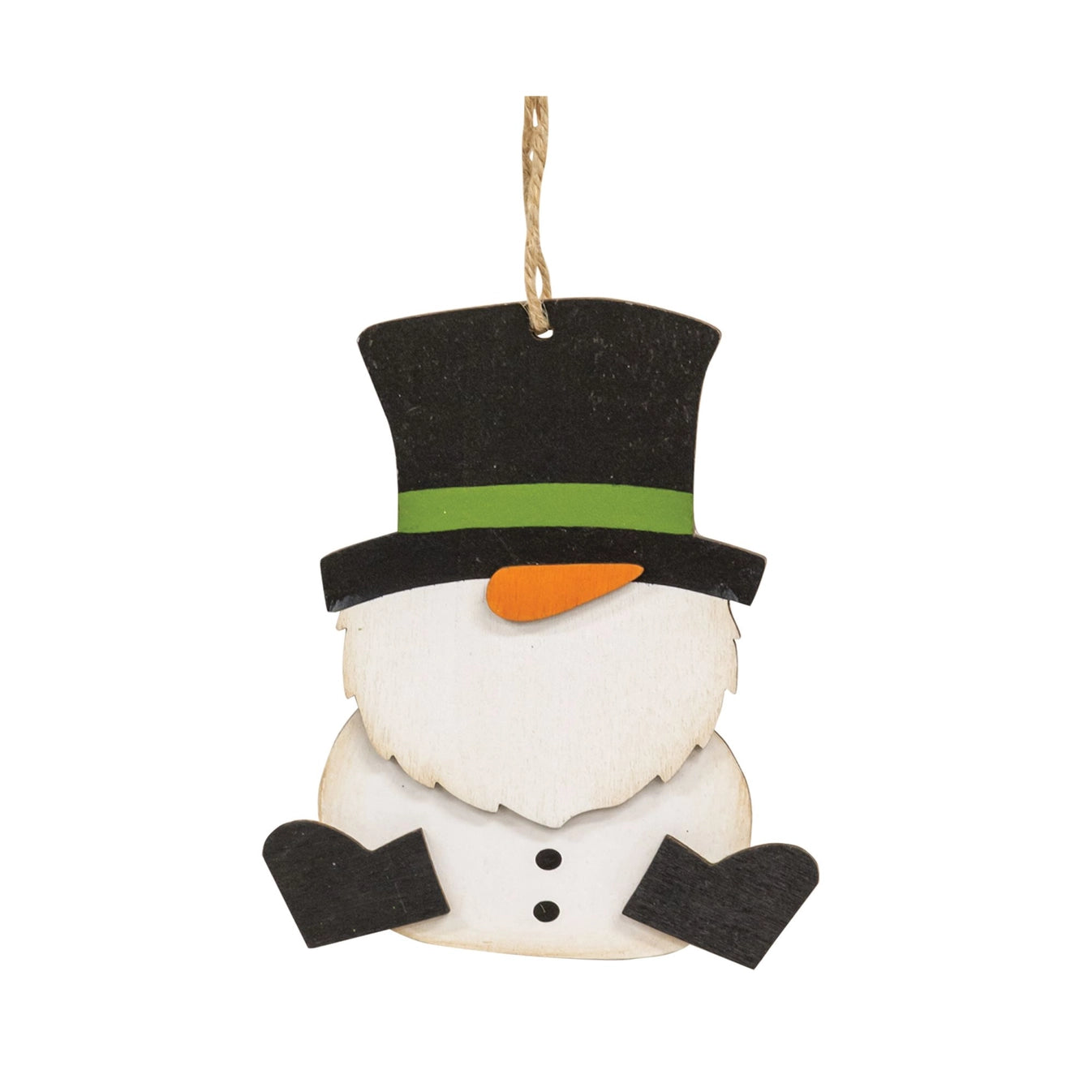 Wooden Snowman Gnome Christmas Ornament