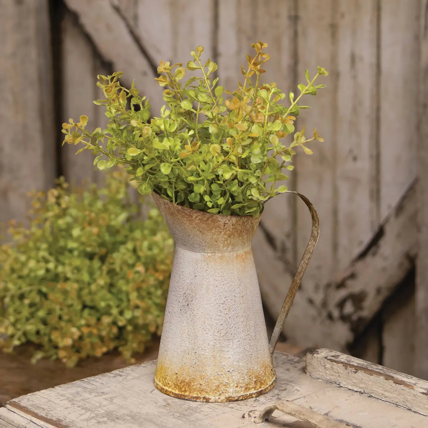 Shabby Chic Distressed Metal Mini Pitcher
