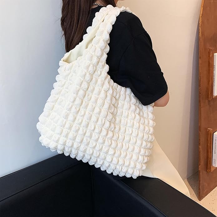 Bubble Large Shoulder Bags for Women Puff Tote Handbag and Purse Cloud Casual Shopping Travel Bag Lightweight