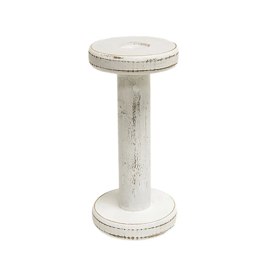 Farmhouse White Spool Candleholder