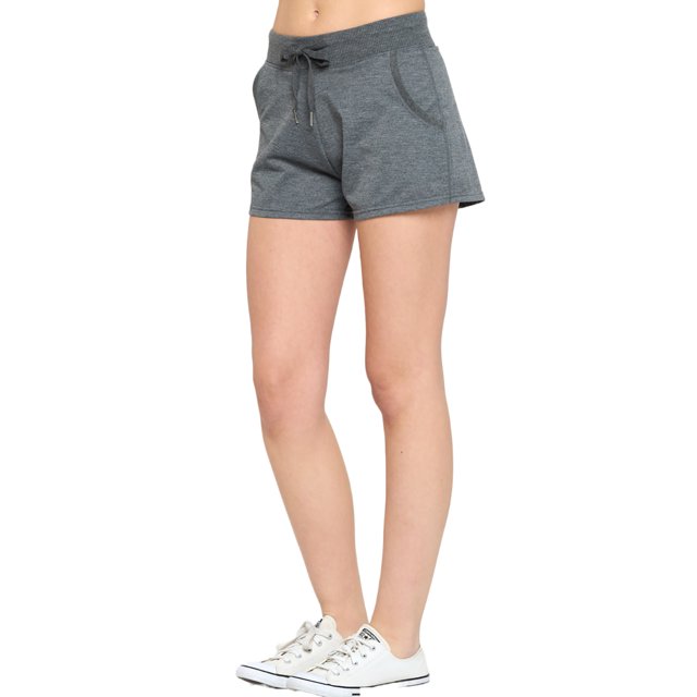 Women's Solid Casual Drawstring Pockets Short Pants - Dark Gray