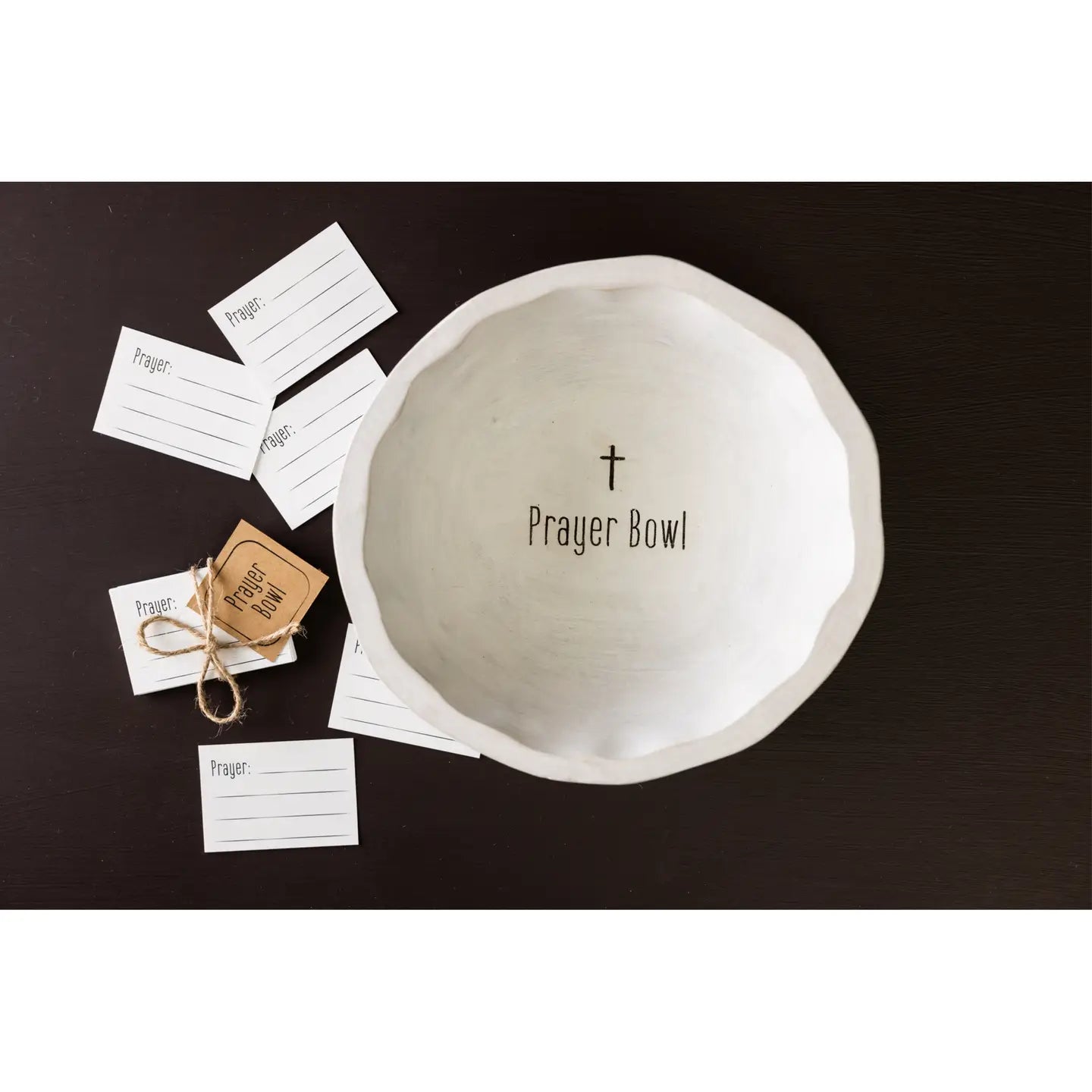 Prayer Bowl - Wood 10" White Everyday