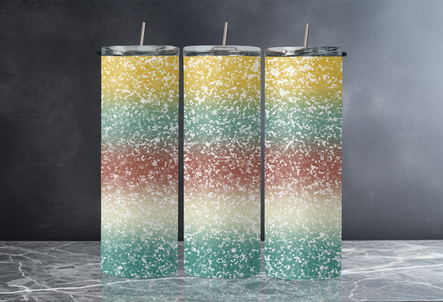 20 oz Skinny Tumbler - Glitter