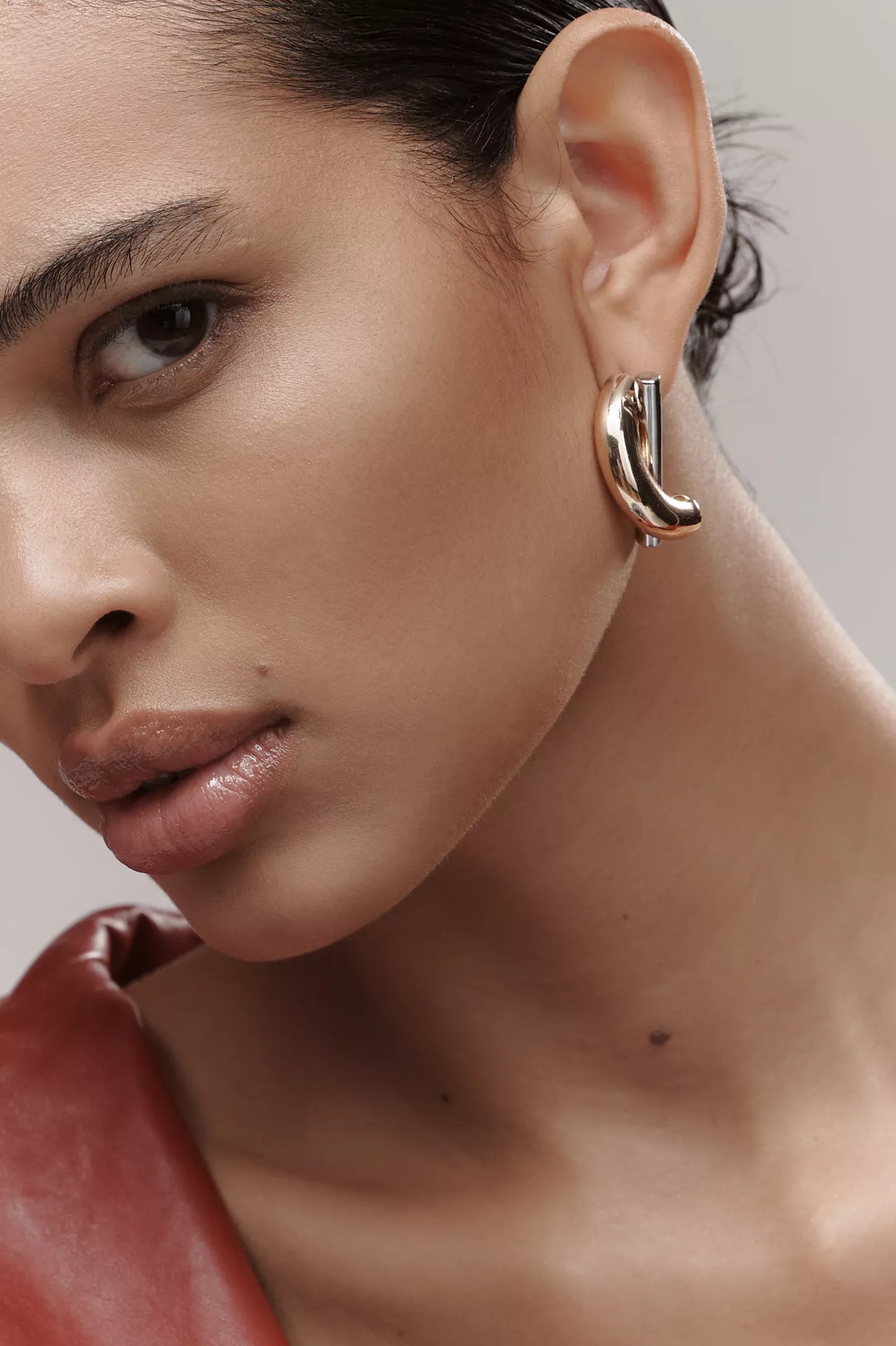 Two-Tone Crisscross Post Earrings