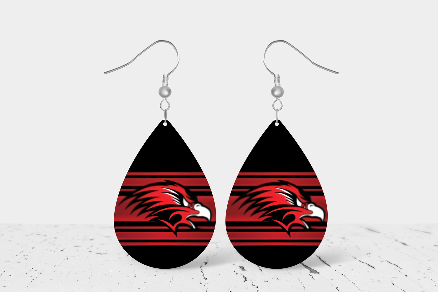 Teardrop Earrings - School Spirit - Allendale Falcons (1)