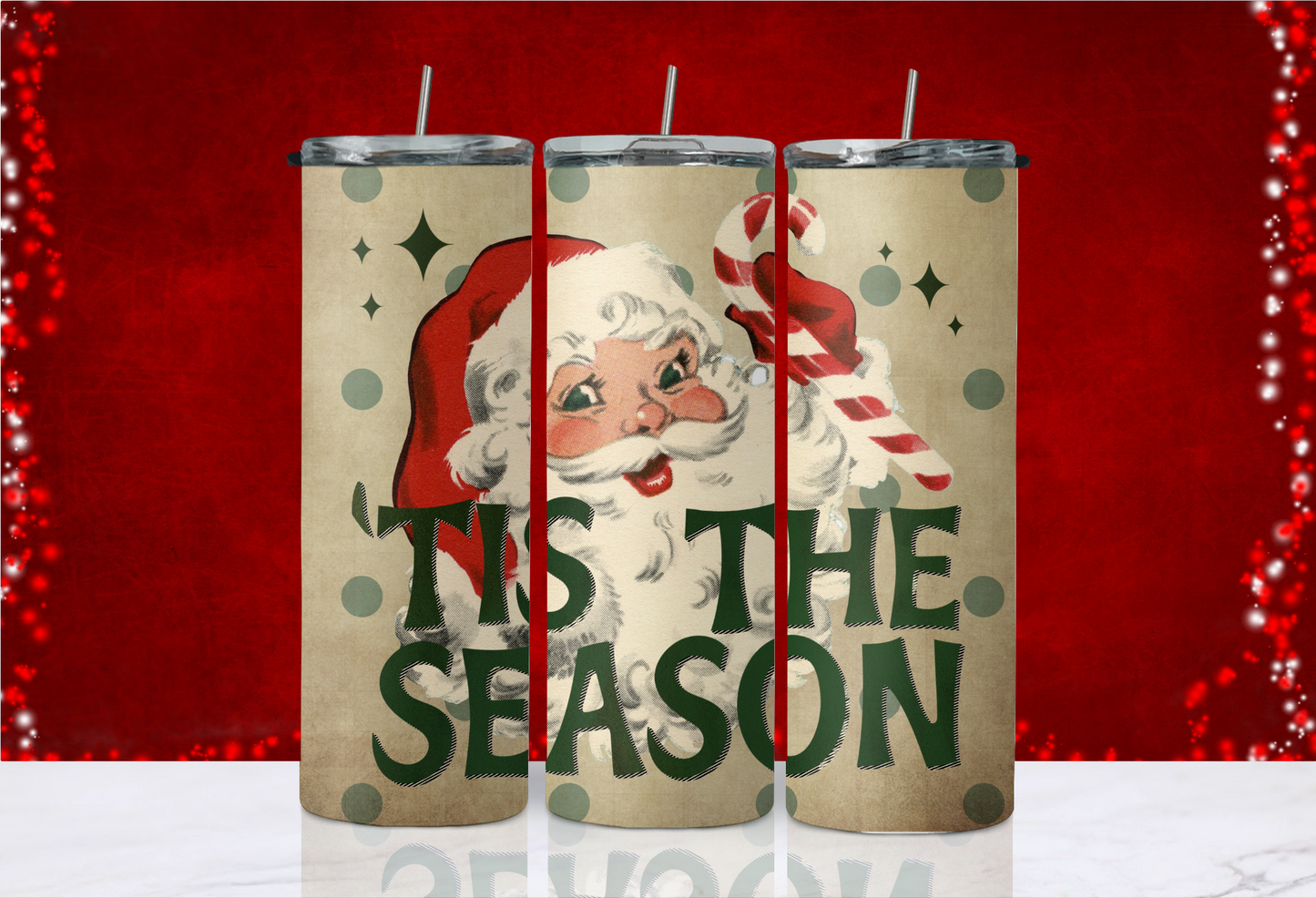 20 oz Skinny Tumbler - Christmas - Tis the Season