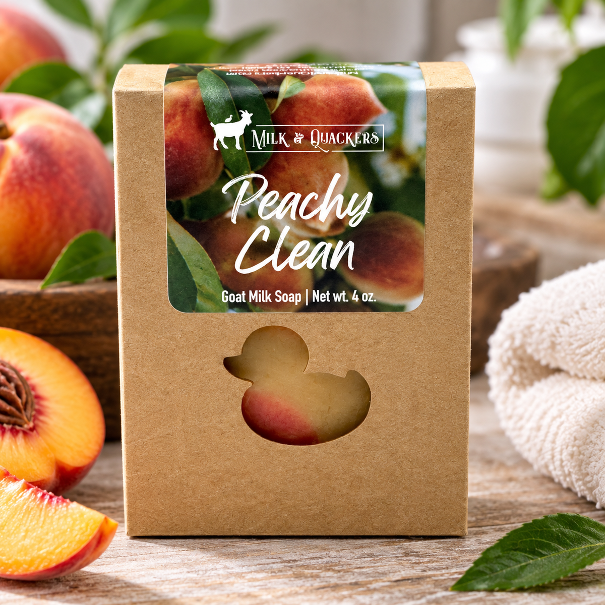 Peachy Clean Goat Milk Soap – 4 oz | Milk & Quackers