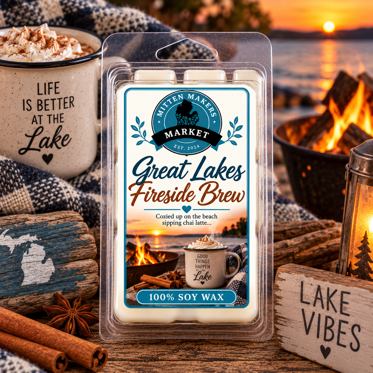 Soy Wax Melts (100%) - Great Lakes Fireside Brew