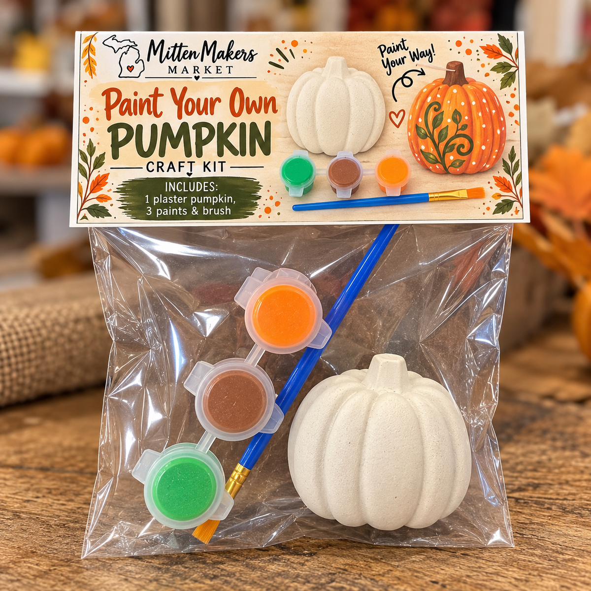 Paint Your Own Pumpkin Craft Kit – Mini Plaster Pumpkin