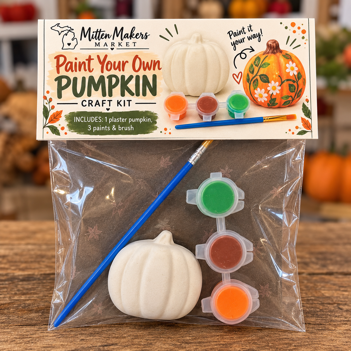 Paint Your Own Pumpkin Craft Kit – Rounded Pumpkin