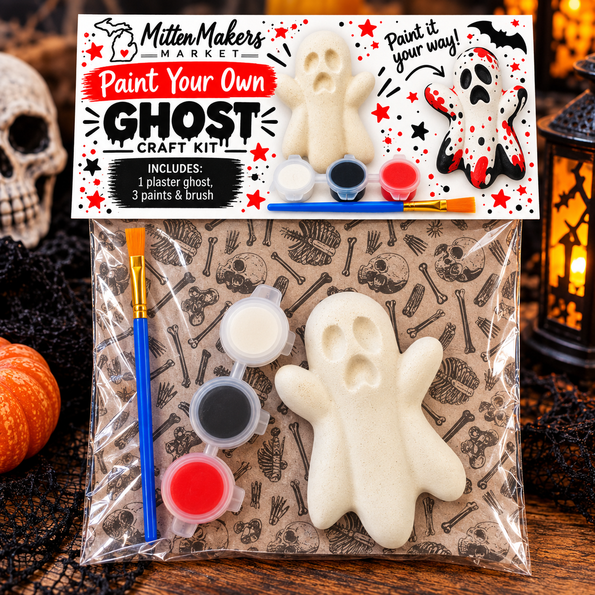 Paint Your Own Ghost Craft Kit – Halloween Kids Activity
