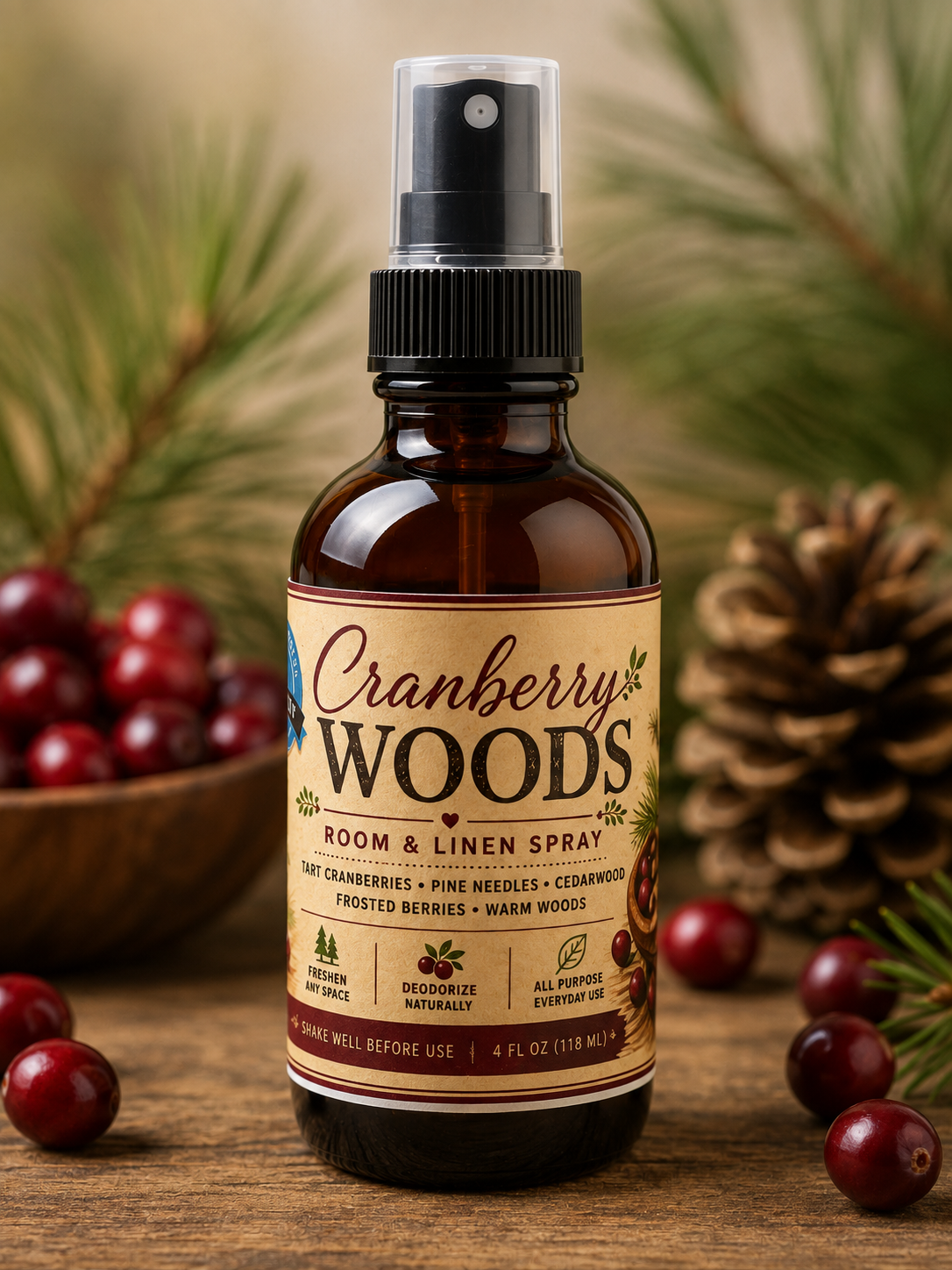 Room & Linen Spray - Cranberry Woods – 4 oz