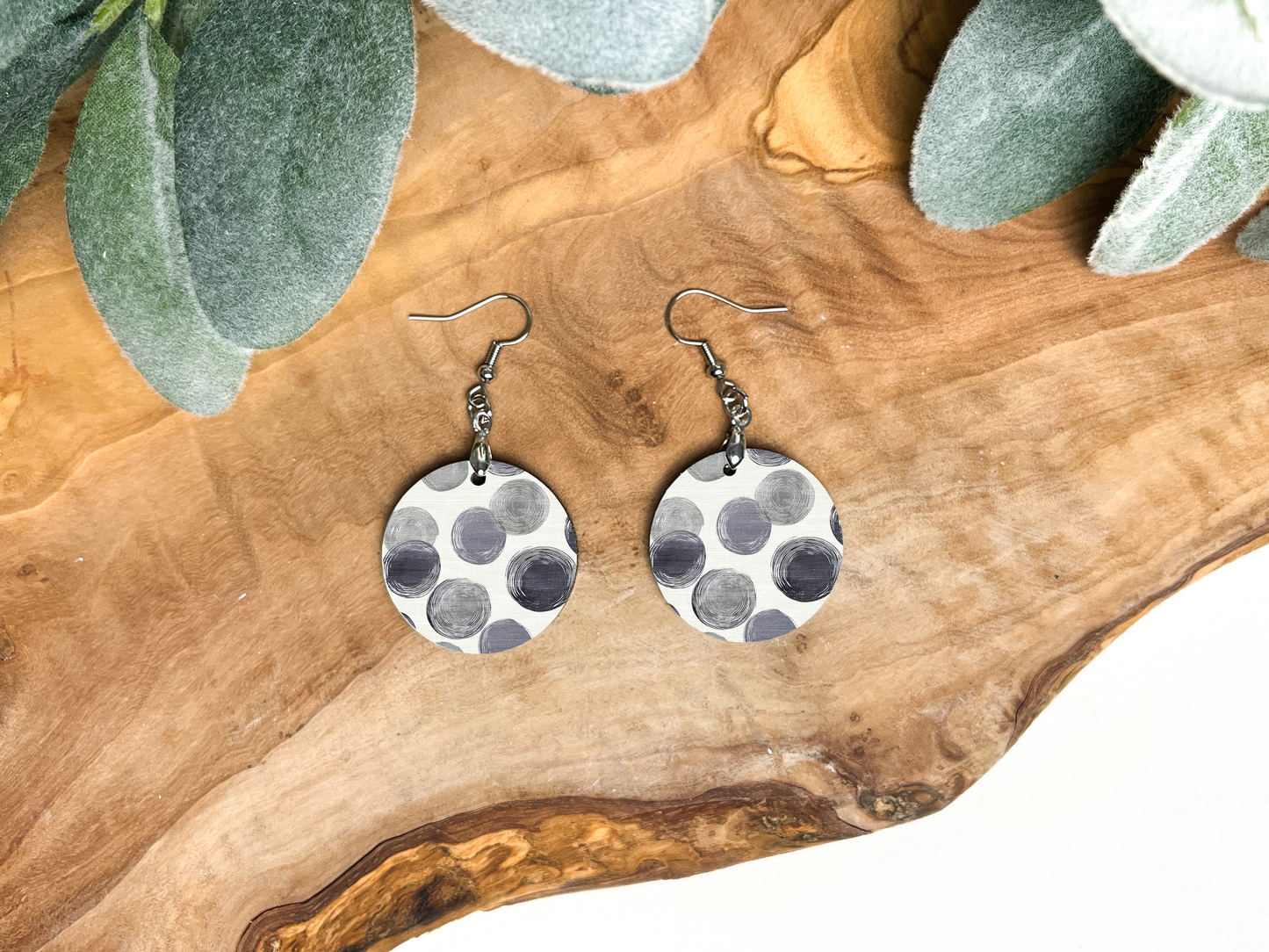 Round Earrings (E110R) - Blobs