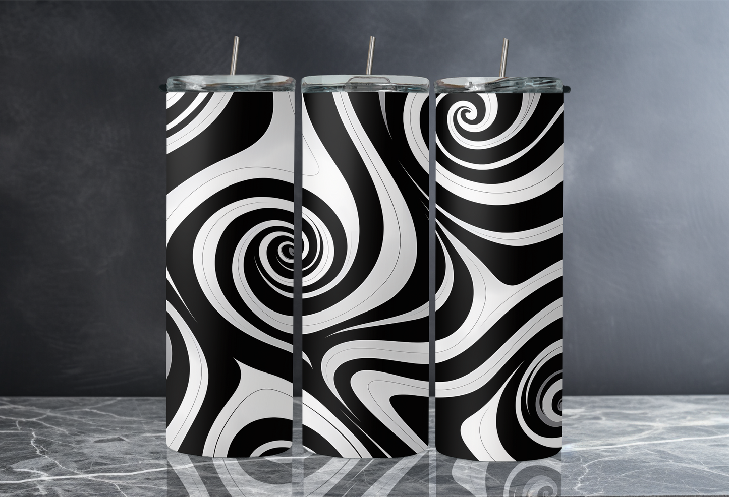 20 oz Skinny Tumbler - GLOW in the DARK Swirls