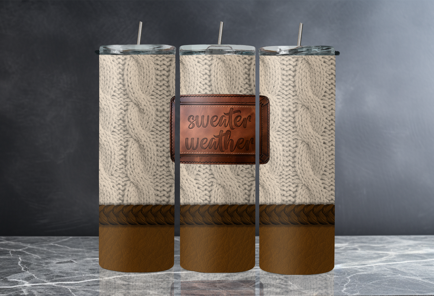 20 oz Skinny Tumbler - Fall - Sweater Weather