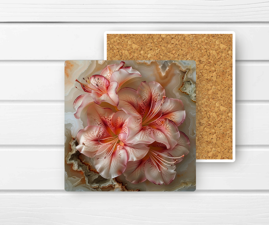 4x4 Coaster - Floral Ceramic