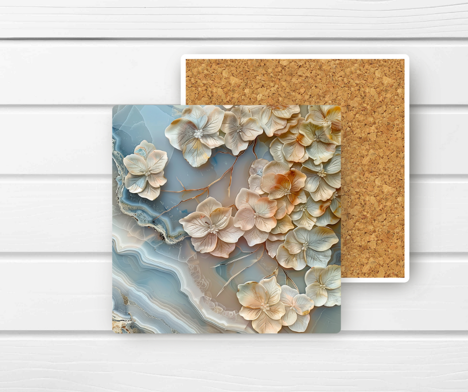 4x4 Coaster - Floral Ceramic