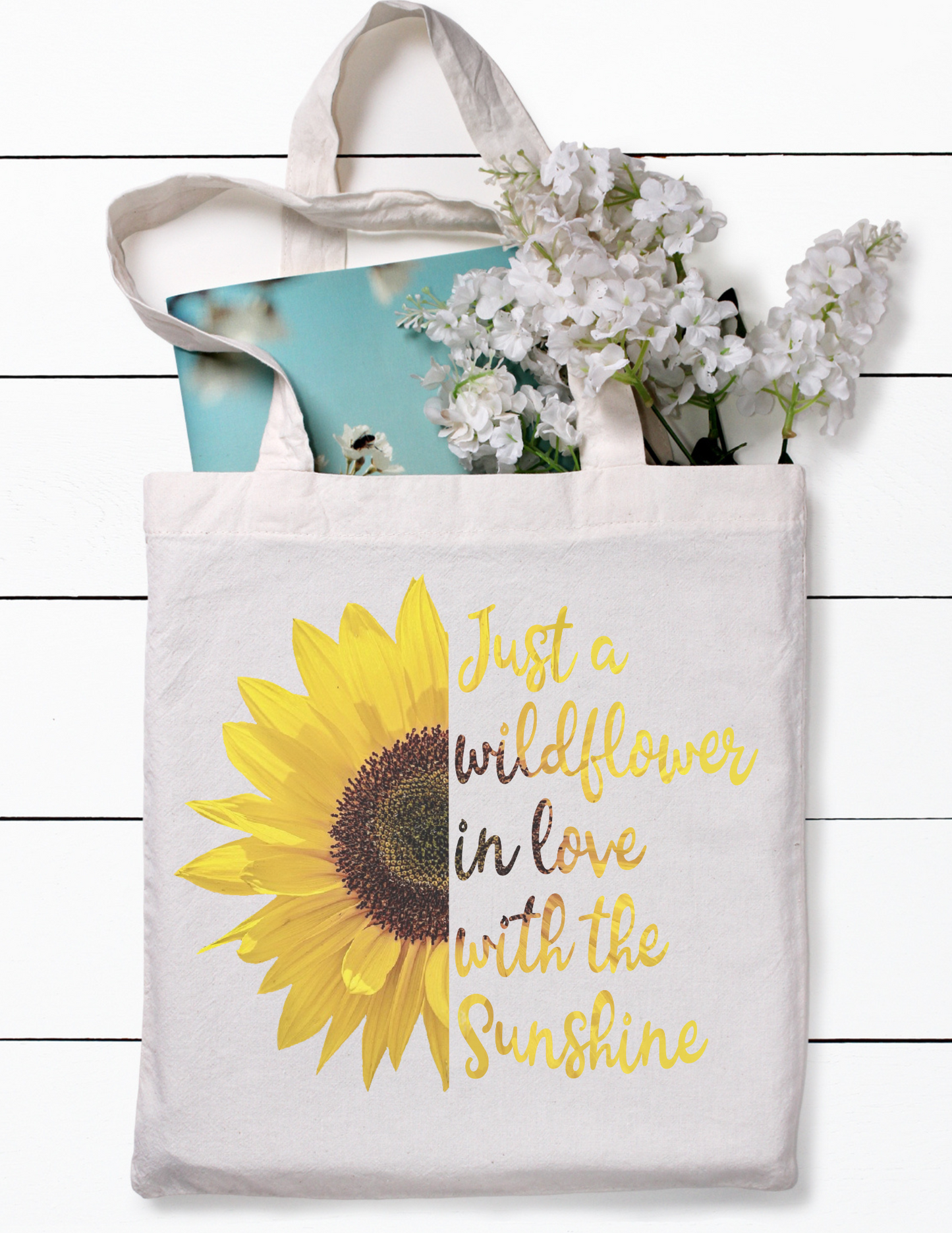 Wild Flower in Love with the Sunshine Canvas Tote Bag