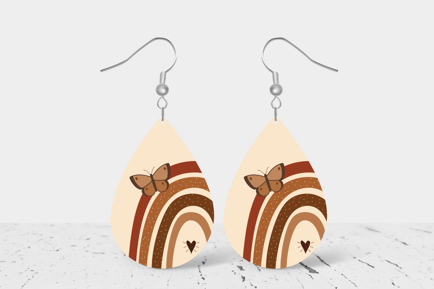 BOHO Rainbow and Butterfly Teardrop Earrings