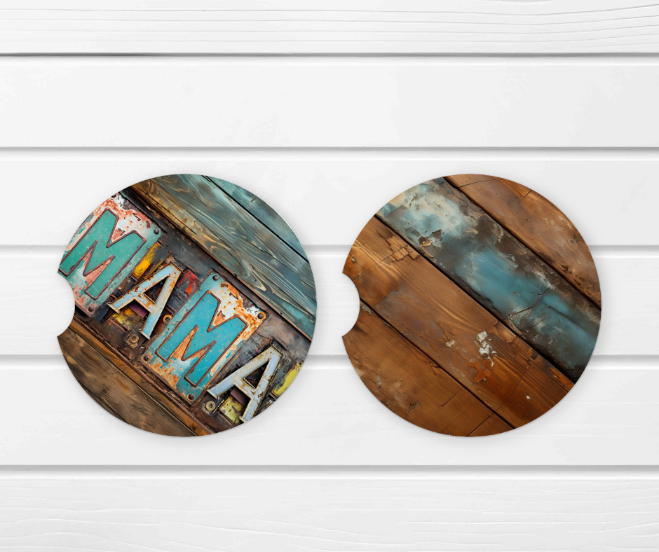 Farmhouse Mama Ceramic Car Coaster Set