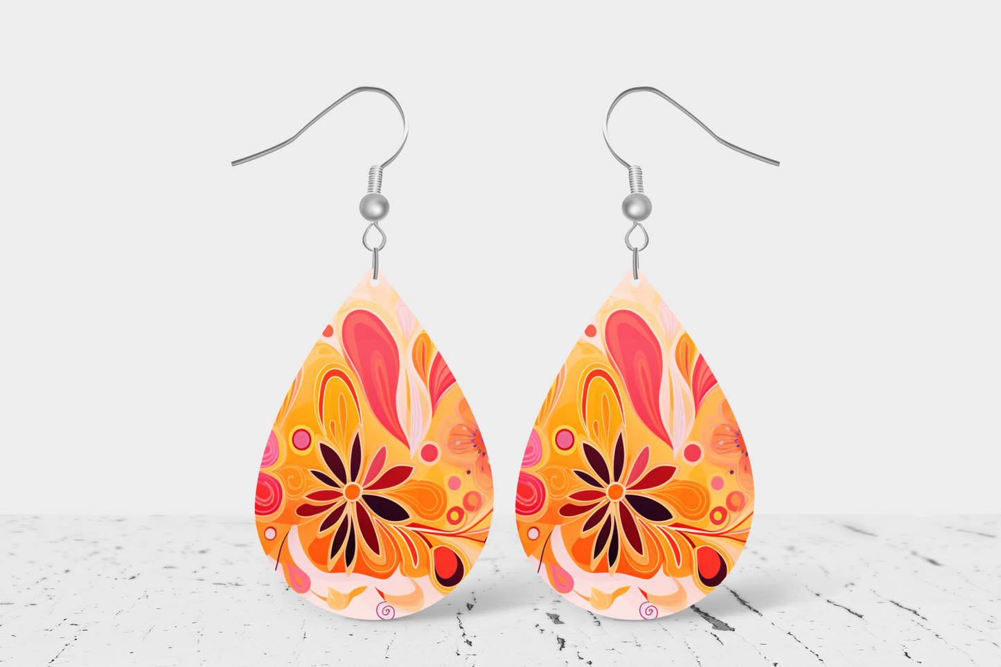 BOHO Bright Floral Teardrop Earrings