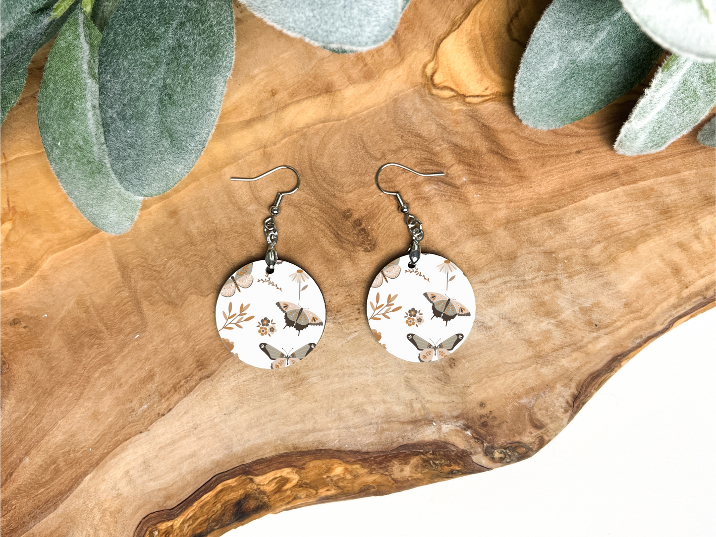 Butterfly (1) Round Earrings