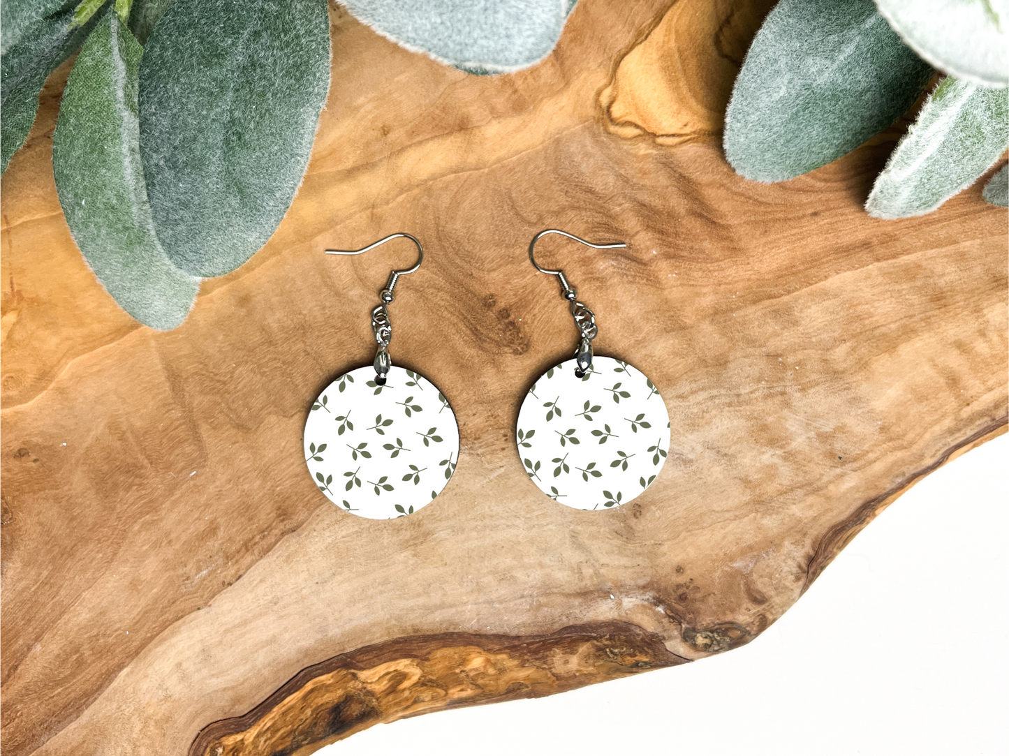 White Simplicity BOHO Round Earrings