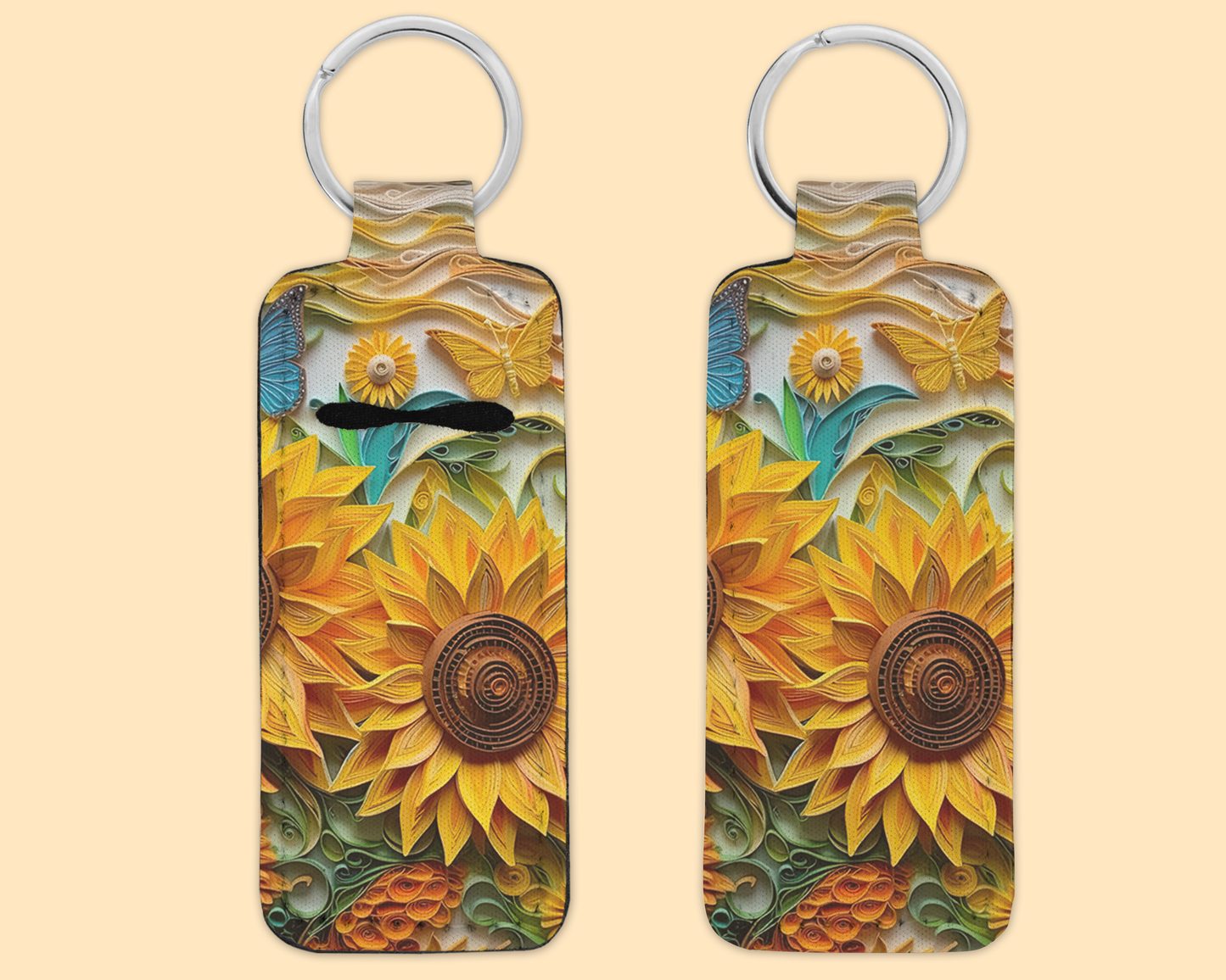 Chapstick / Lip Balm Keychain - (E61C) Sunflower