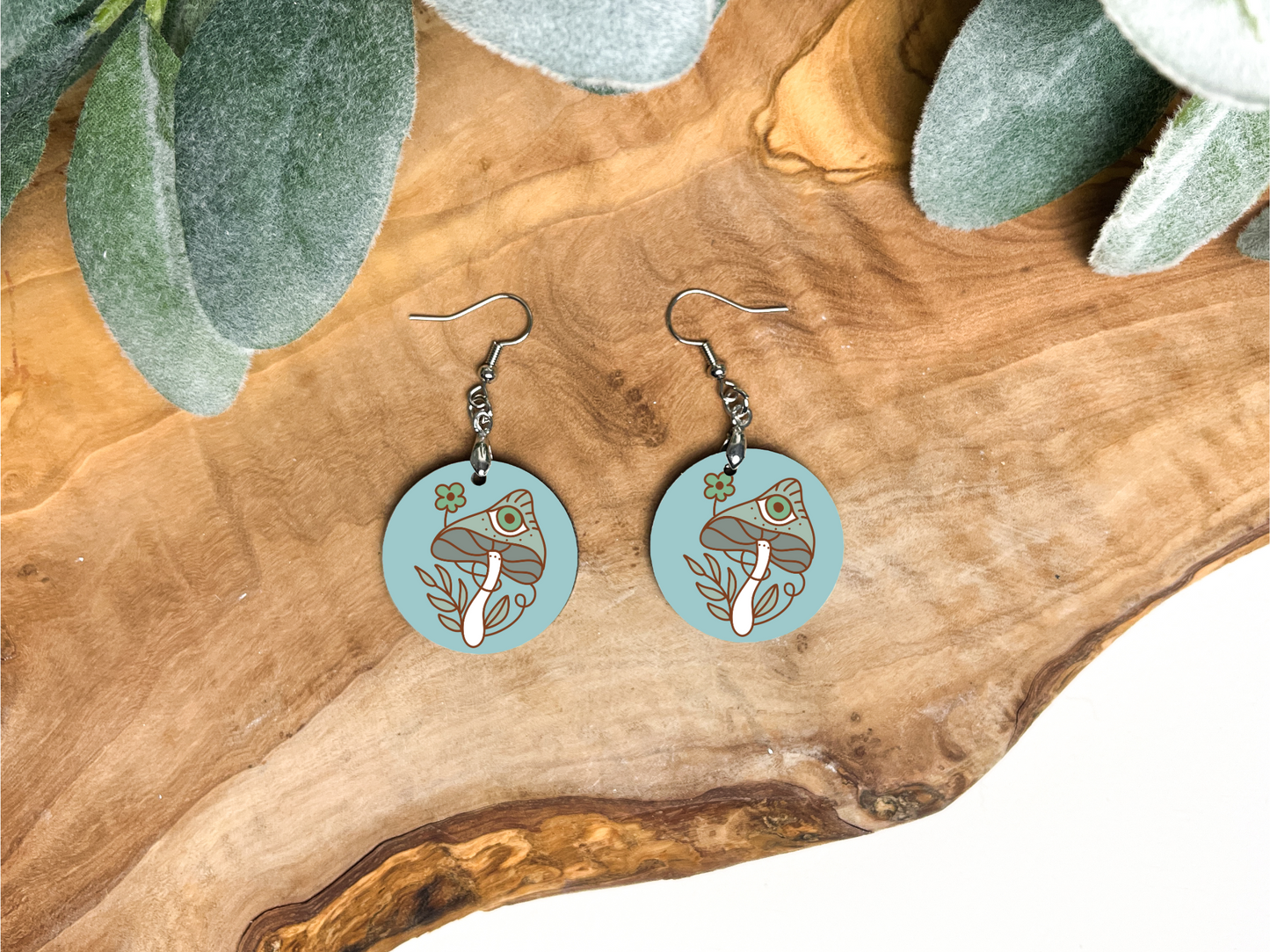 Mushroom Round Earrings