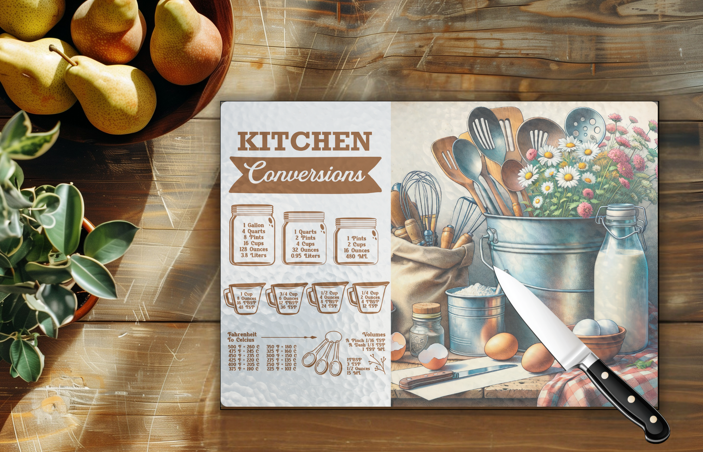 11" x 8" Tempered Glass Cutting Board - Kitchen Conversions
