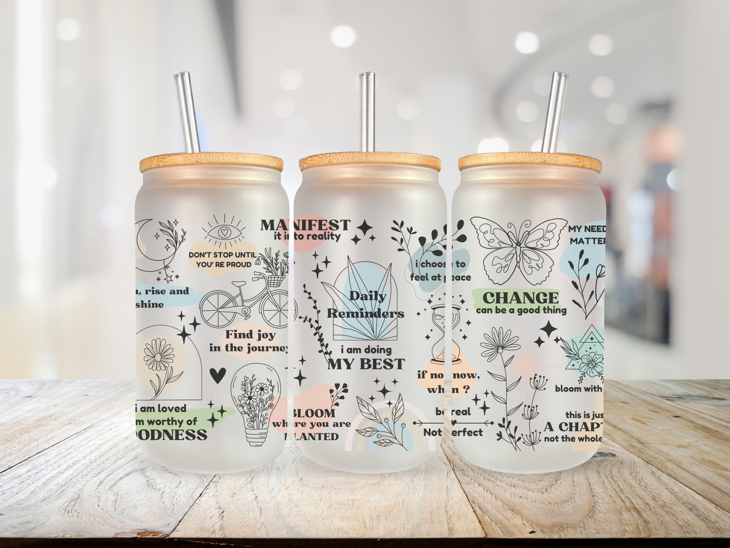 20 oz Glass Cup - Encouragement