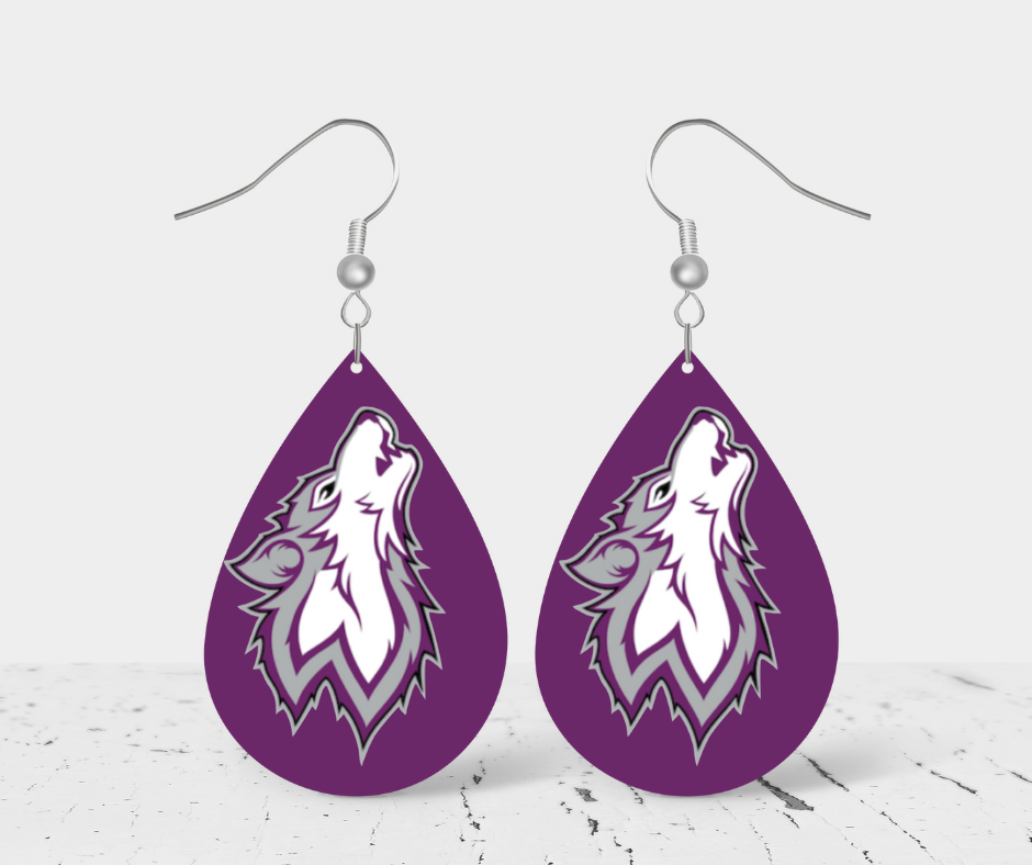 Teardrop Earrings - School Spirit - Wyoming Wolves