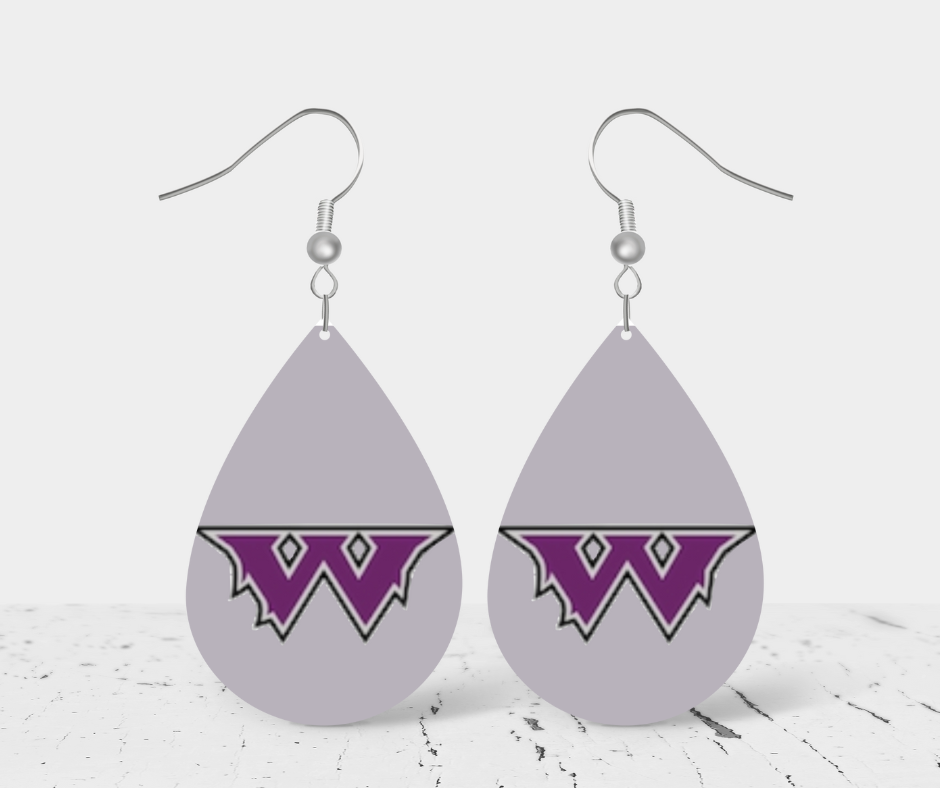Teardrop Earrings - School Spirit - Wyoming Wolves