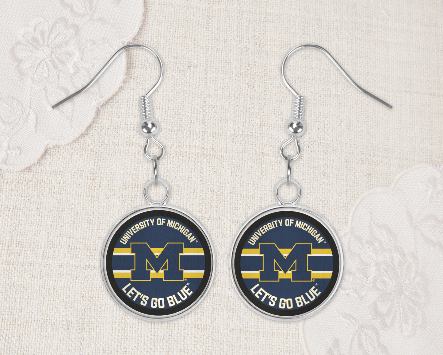 Handmade Aluminum & Glass Earrings - Let's go Blue